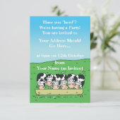 Kühe in einem Felddesign Einladung (Stehend Vorderseite)