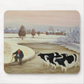 Kühe in einem Winter-Fluss Mousepad (Vorne)