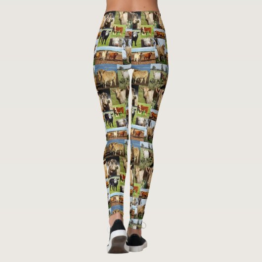 Kühe in einer FotoCollage, Leggings (Rückseite)