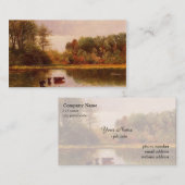 Kühe in einer Wasserlandschaft Albert Bierstadt Visitenkarte (Vorne/Hinten)