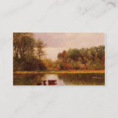Kühe in einer Wasserlandschaft Albert Bierstadt Visitenkarte (Rückseite)