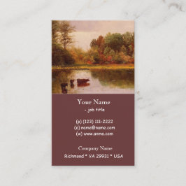 Kühe in einer Wasserlandschaft Albert Bierstadt Visitenkarte