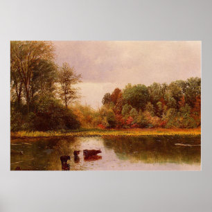 Kühe in einer Wasserlandschaft von Albert B. Poster