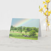 Kühe in einer Weide + Rainbow-Grußkarte Karte (Gelbe Blume)