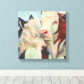 Kühe in Liebe Leinwanddruck (Insitu (Holzboden))