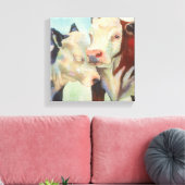 Kühe in Liebe Leinwanddruck (Insitu (Wohnzimmer))
