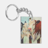 Kühe in Liebe Schlüsselanhänger (Vorderseite links)