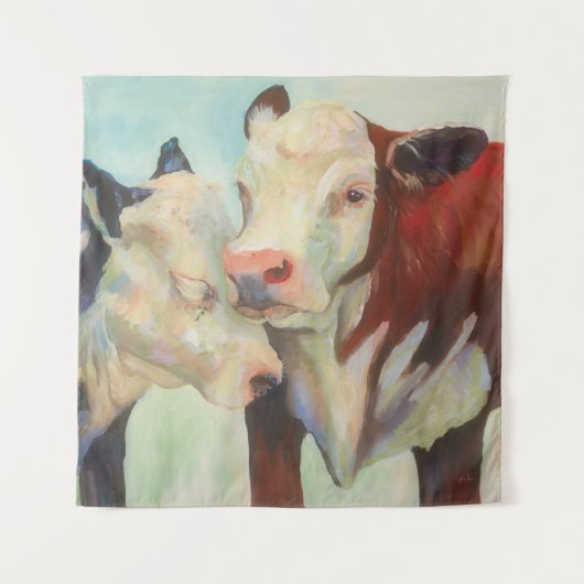 Kühe in Liebe Wandteppich (Vorderseite (Horizontal))