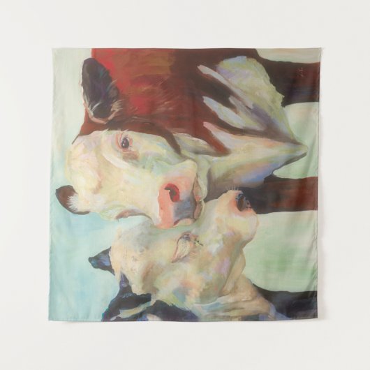 Kühe in Liebe Wandteppich (Vorderseite)