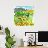 Kühe in Weideland Poster (Heimbüro)