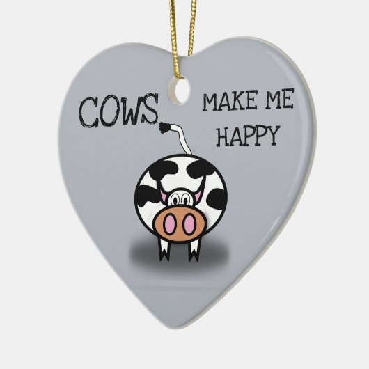 Kühe machen mich glücklich keramik ornament (Links)