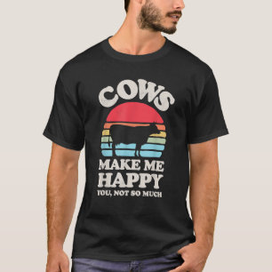 Kühe machen mich glücklich lustige Kuh Retro Vinta T-Shirt