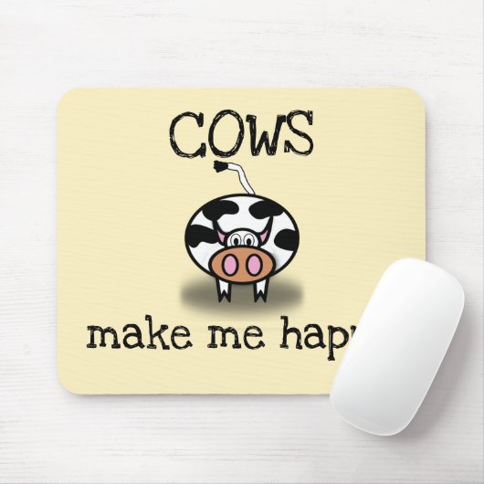 Kühe machen mich glücklich mousepad (Mit Mouse)