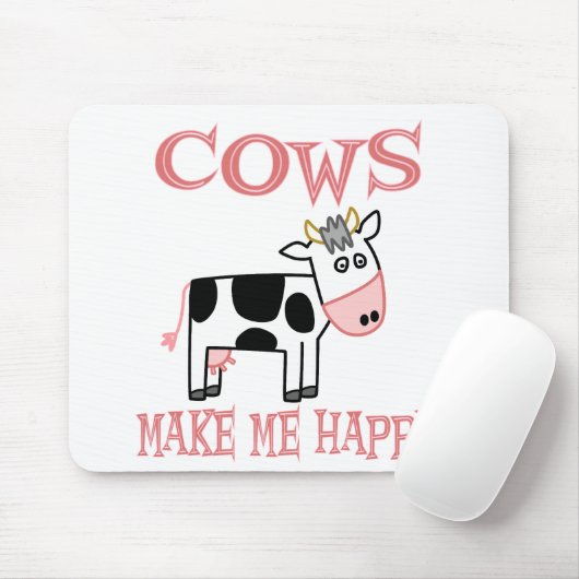 Kühe machen mich glücklich mousepad (Mit Mouse)