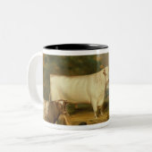 Kühe mit einem Hirt Zweifarbige Tasse (Vorderseite Links)