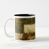 Kühe mit einem Hirt Zweifarbige Tasse (Links)