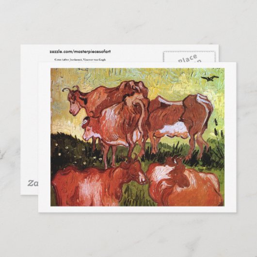 Kühe (nach Jordaens), Vincent van Gogh Postkarte (Vorne/Hinten)