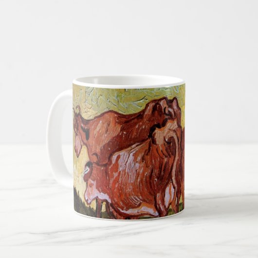 Kühe (nach Jordaens) von Vincent van Gogh Kaffeetasse (Vorderseite Links)
