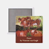 Kühe (nach Jordaens) von Vincent van Gogh Magnet (Vorderseite/Rückseite)