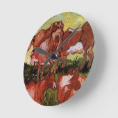 Kühe (nach Jordaens) von Vincent van Gogh Runde Wanduhr (Winkel)
