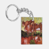 Kühe (nach Jordaens) von Vincent van Gogh Schlüsselanhänger (Vorderseite links)