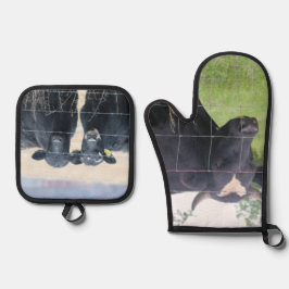 Kühe Ofenhandschuh & Topflappen-Set