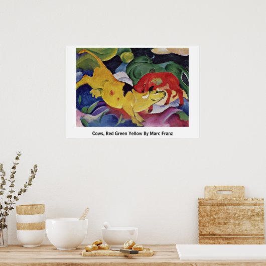 Kühe, rot-grün von Marc Franz Poster (Küche)