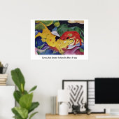 Kühe, rot-grün von Marc Franz Poster (Heimbüro)