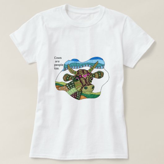 Kühe sind Leute auch! T-Shirt (Design vorne)