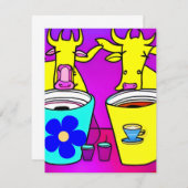 Kühe trinken morgens Kaffee Mitteilungskarte (Vorne/Hinten)
