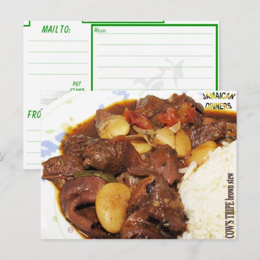 Kühe Tripe braune Stew Postkarte (Vorne/Hinten)