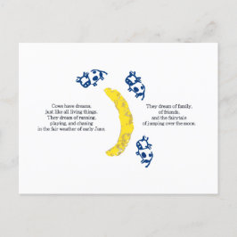 Kühe über der Mondpostkarte Postkarte