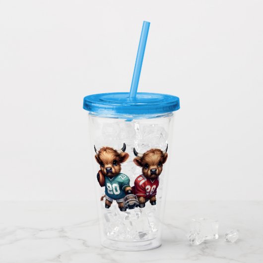 Kühe und Fußball Acryltrinkbecher (Rückseite Ice)