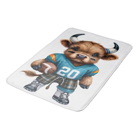 Kühe und Fußball Badematte (Schrägansicht)