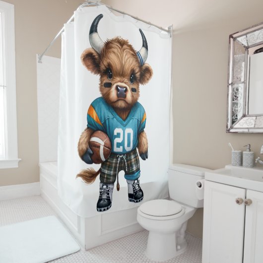 Kühe und Fußball Duschvorhang (Beispiel)