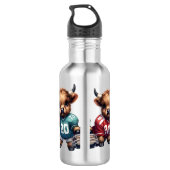 Kühe und Fußball Edelstahlflasche (Rückseite)