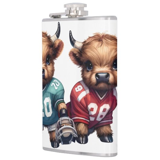 Kühe und Fußball Flachmann (Links)