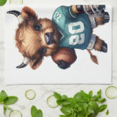 Kühe und Fußball Geschirrtuch (Gefaltet)