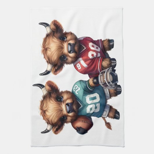 Kühe und Fußball Geschirrtuch (Vertikal)