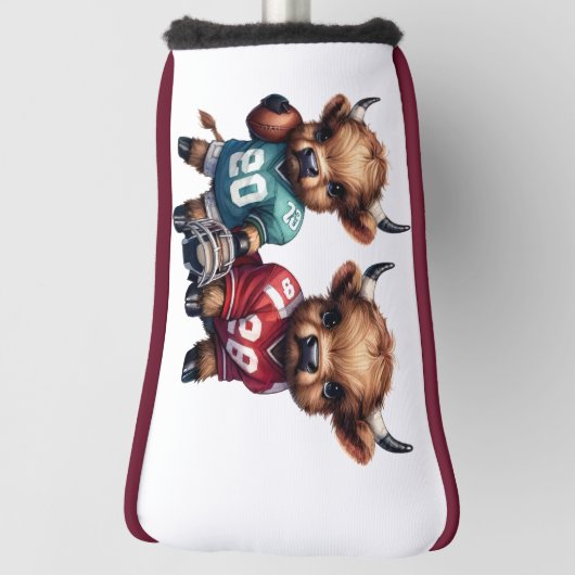 Kühe und Fußball Golf Headcover (Rotieren 90)
