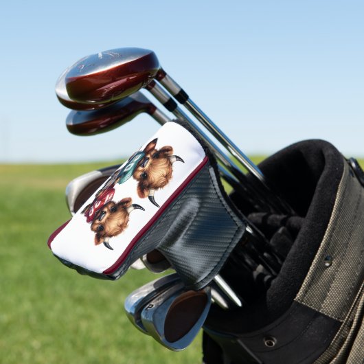 Kühe und Fußball Golf Headcover (In Situ)