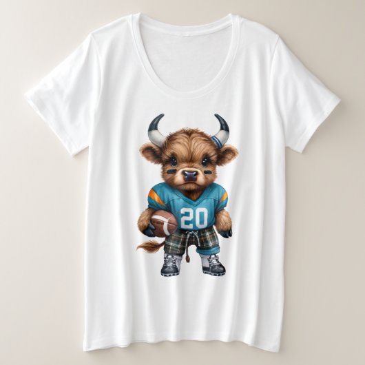 Kühe und Fußball Große Größe T-Shirt (Design vorne)