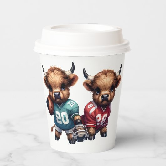 Kühe und Fußball Pappbecher (Vorderseite)