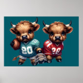 Kühe und Fußball Poster (Vorne)