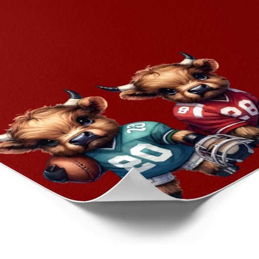 Kühe und Fußball Poster (Ecke)