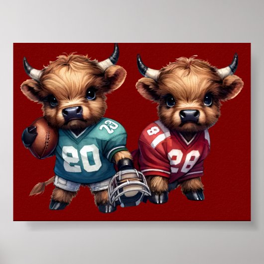 Kühe und Fußball Poster (Vorne)