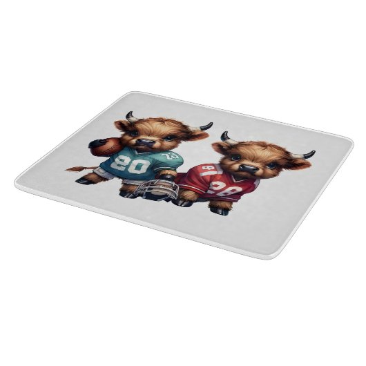 Kühe und Fußball Schneidebrett (Ecke)