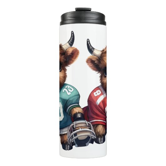 Kühe und Fußball Thermosbecher (Vorderseite)