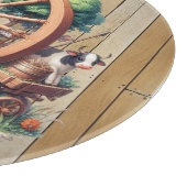 Kühe und Räder aus coolem Western Schneidebrett (Ecke)