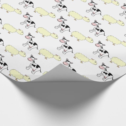 Kühe und Schafe Geschenkpapier (Ecke)
